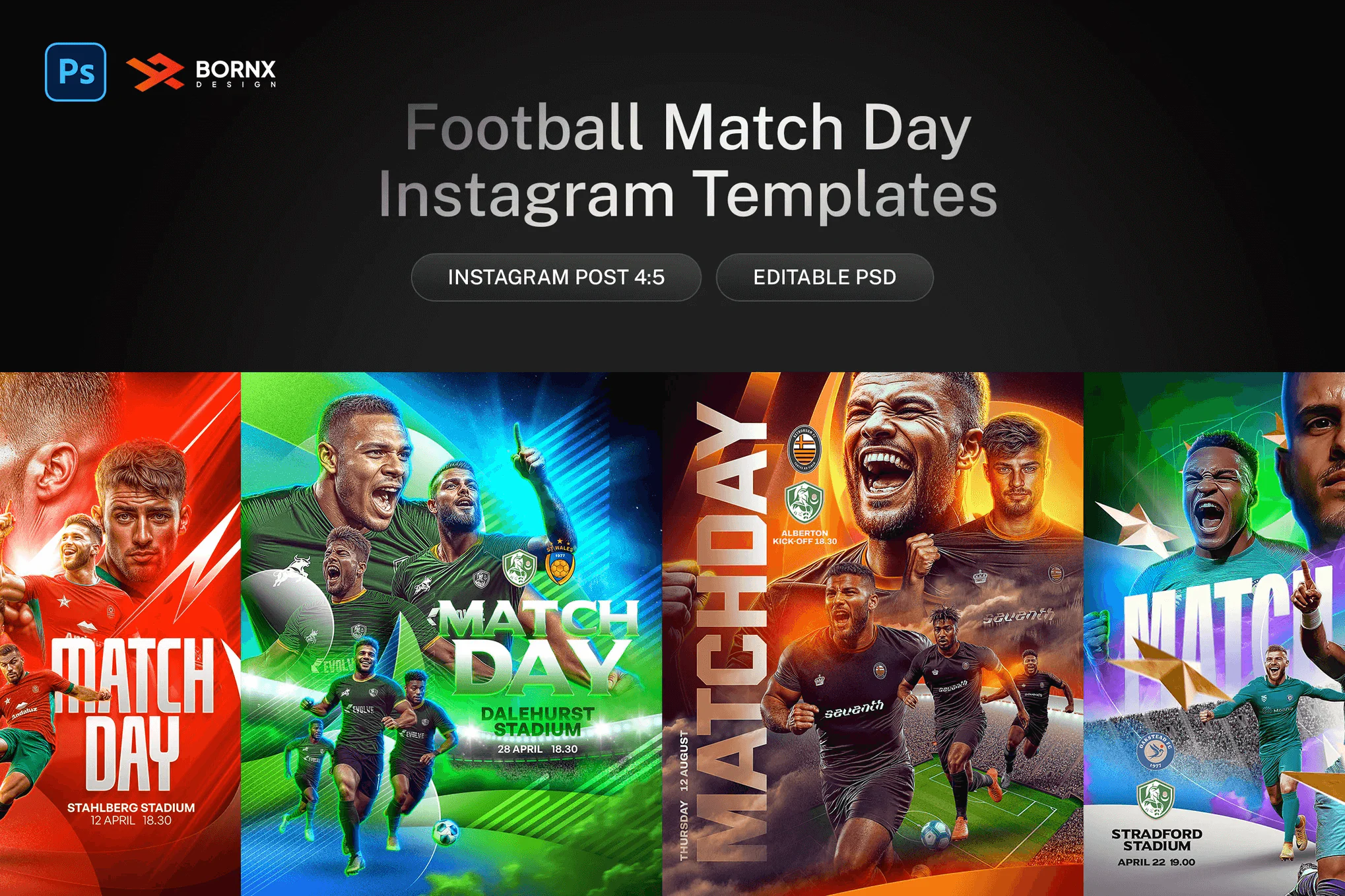Football Match Day Instagram Templates