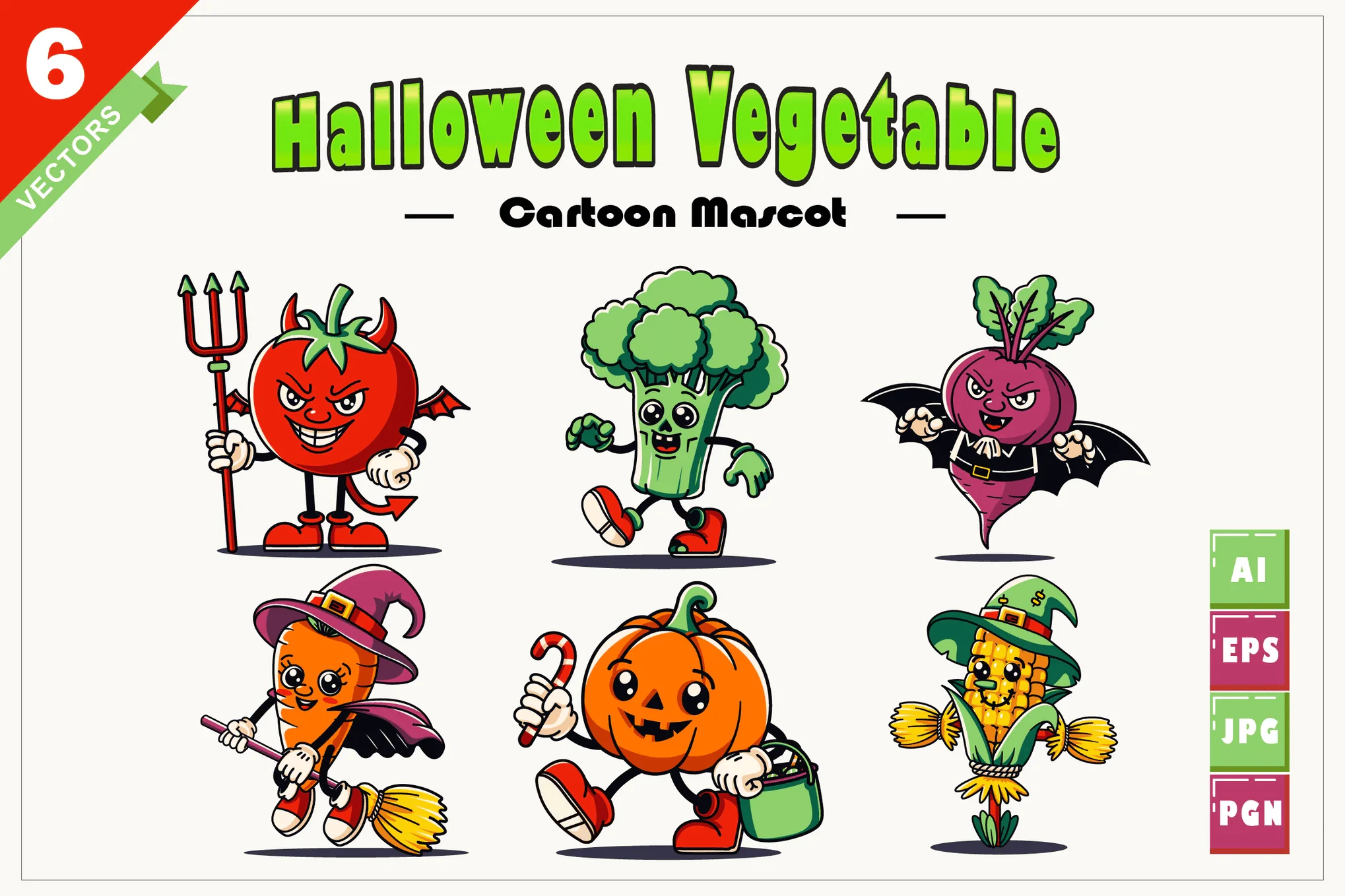 Halloween Vegetable Cartoon Mascot