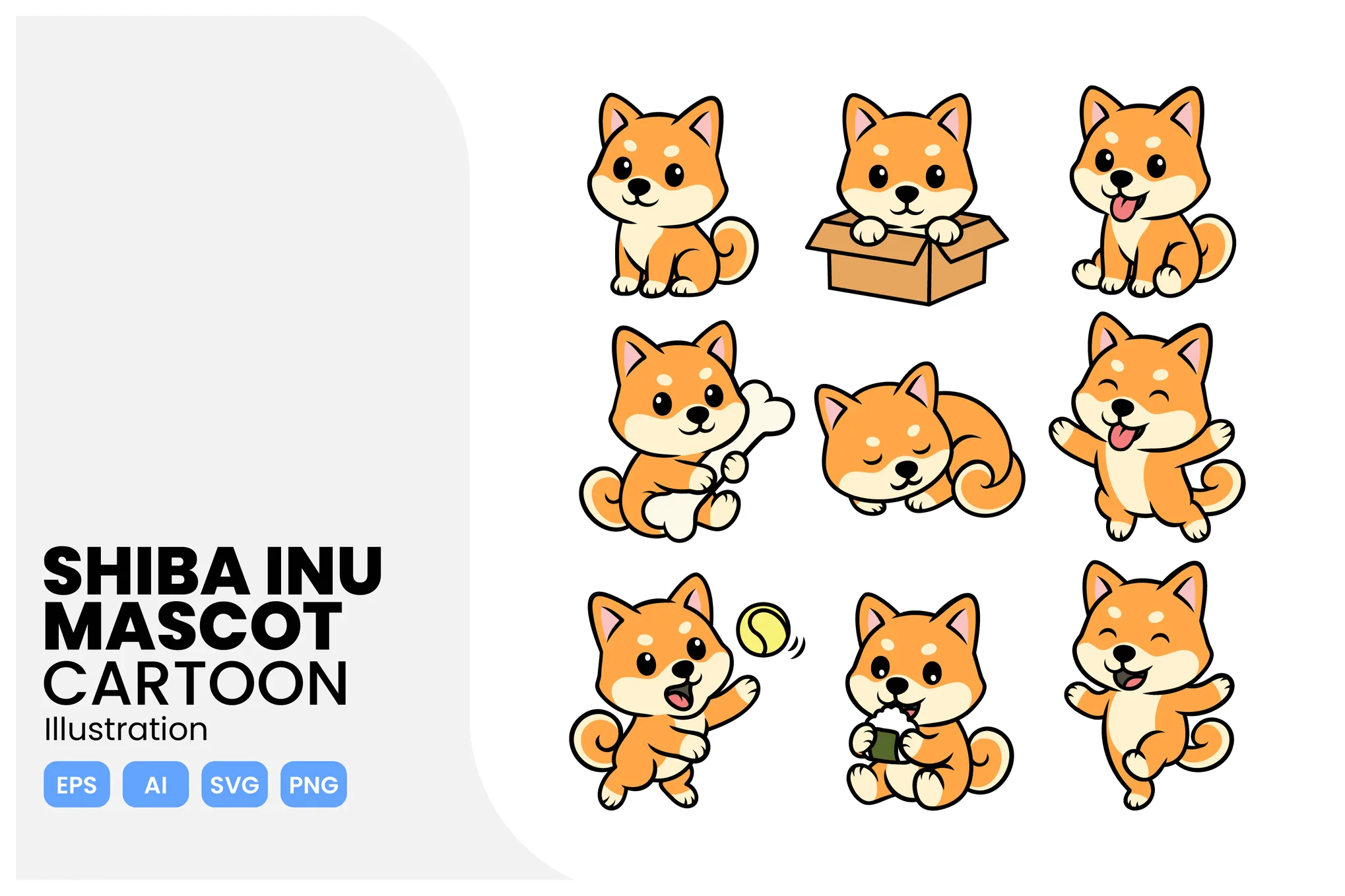 Shiba Inu Mascot Cartoon