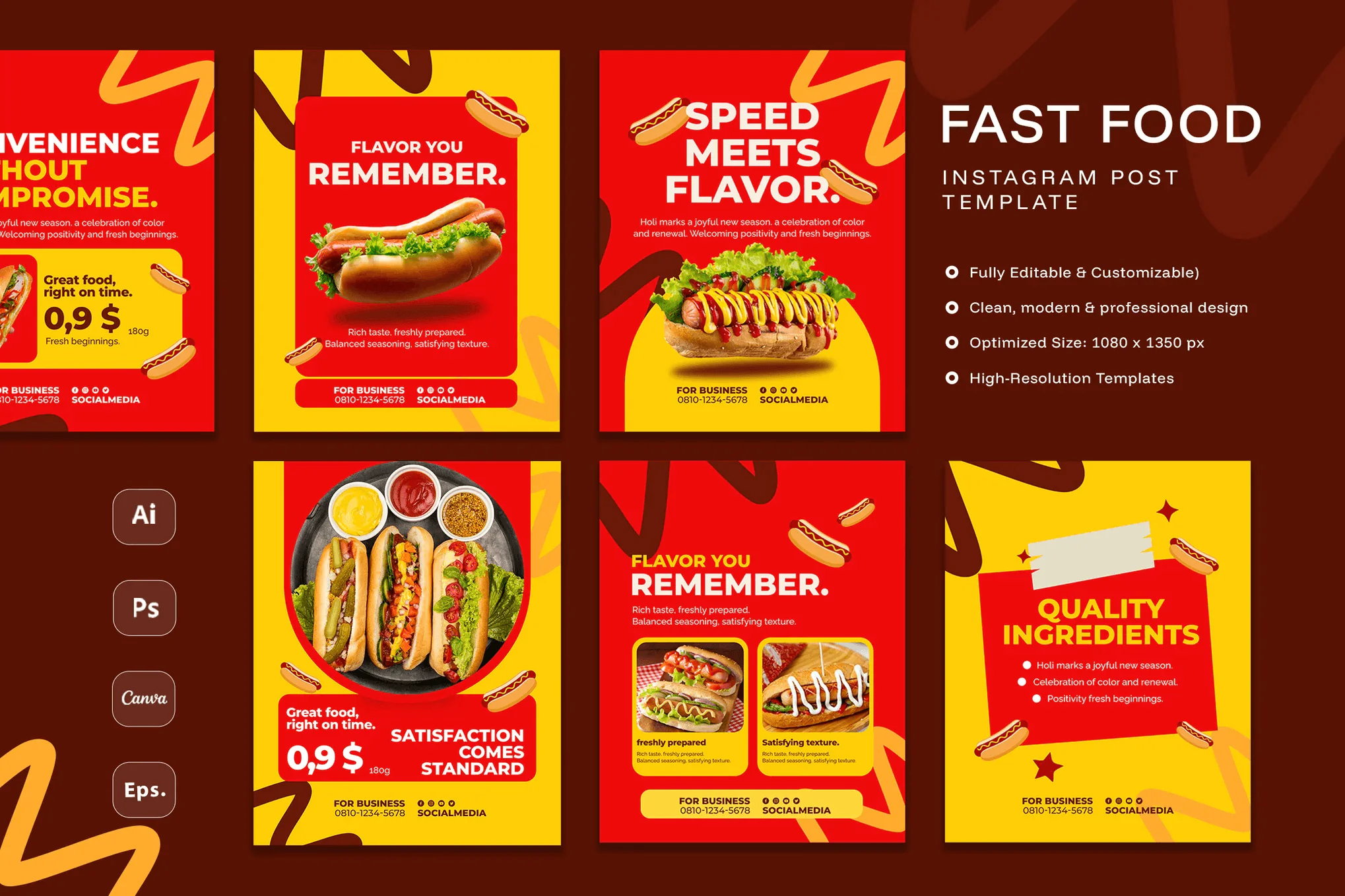 Fast Food Promotion Social Media Post Carousel