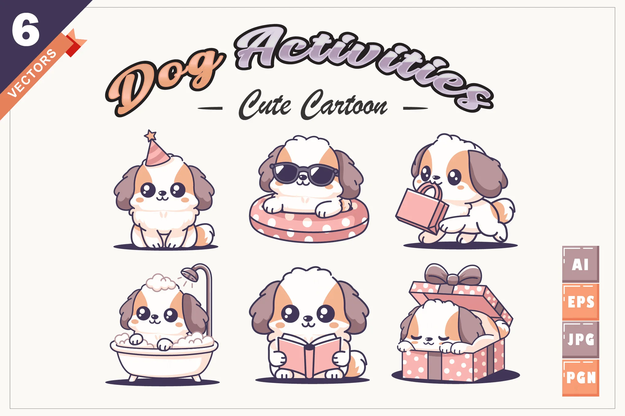 Dog Activities Cartoon