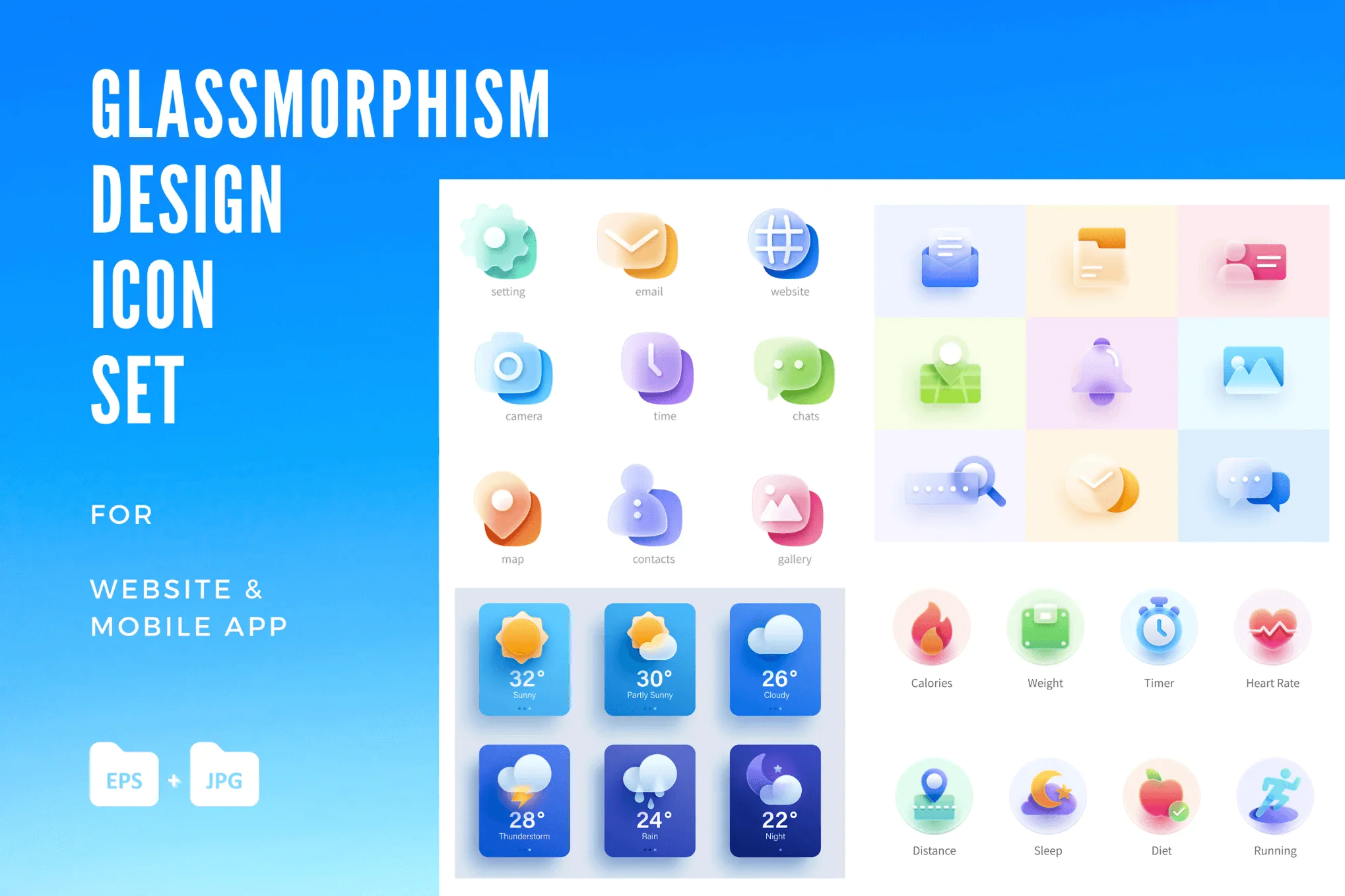 Glassmorphism Icon Set