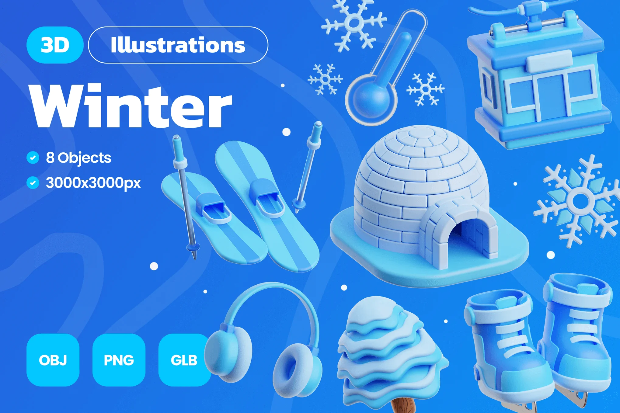 3D Winter Illustrations