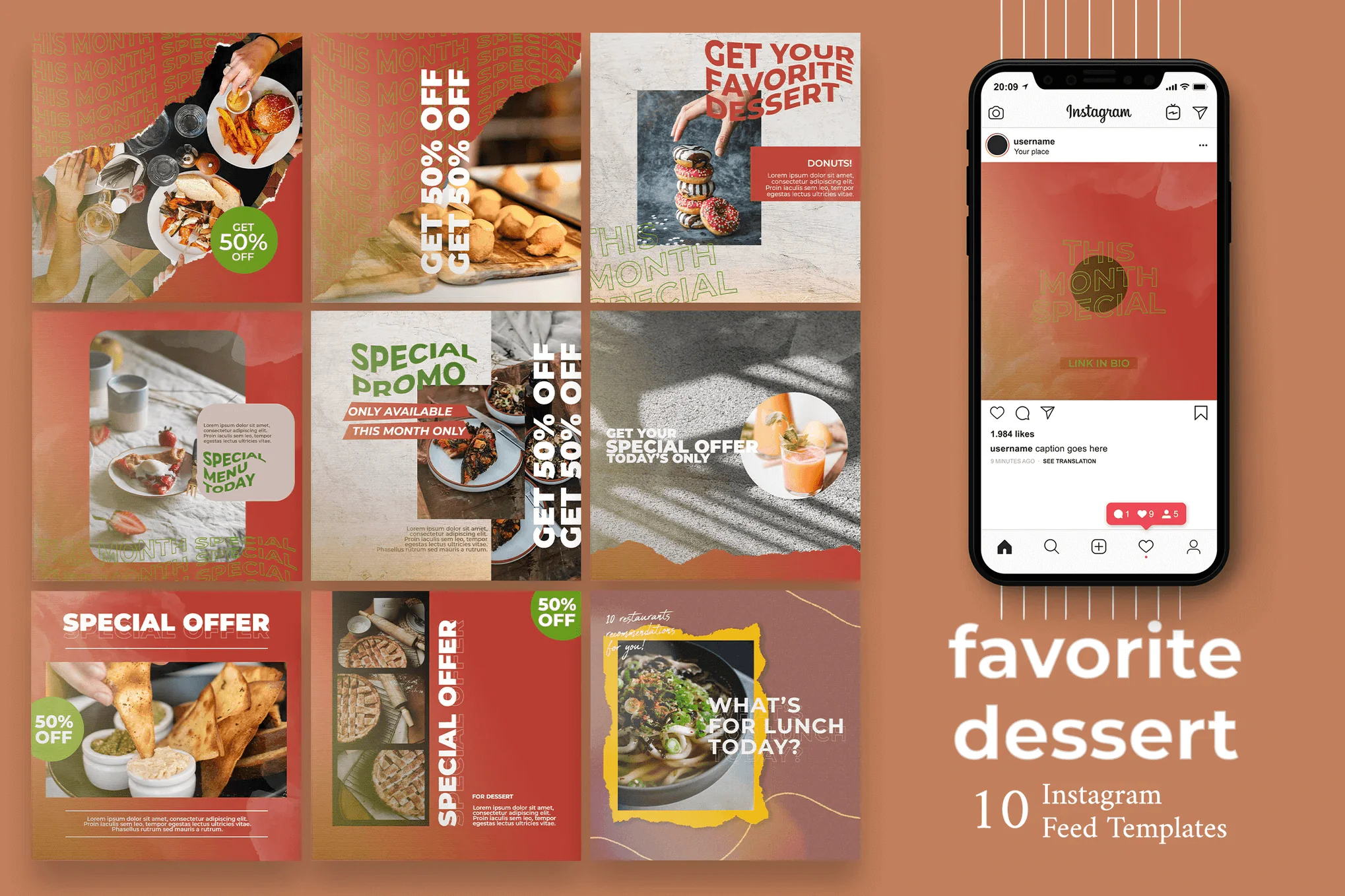 Dessert - Food Instagram Post