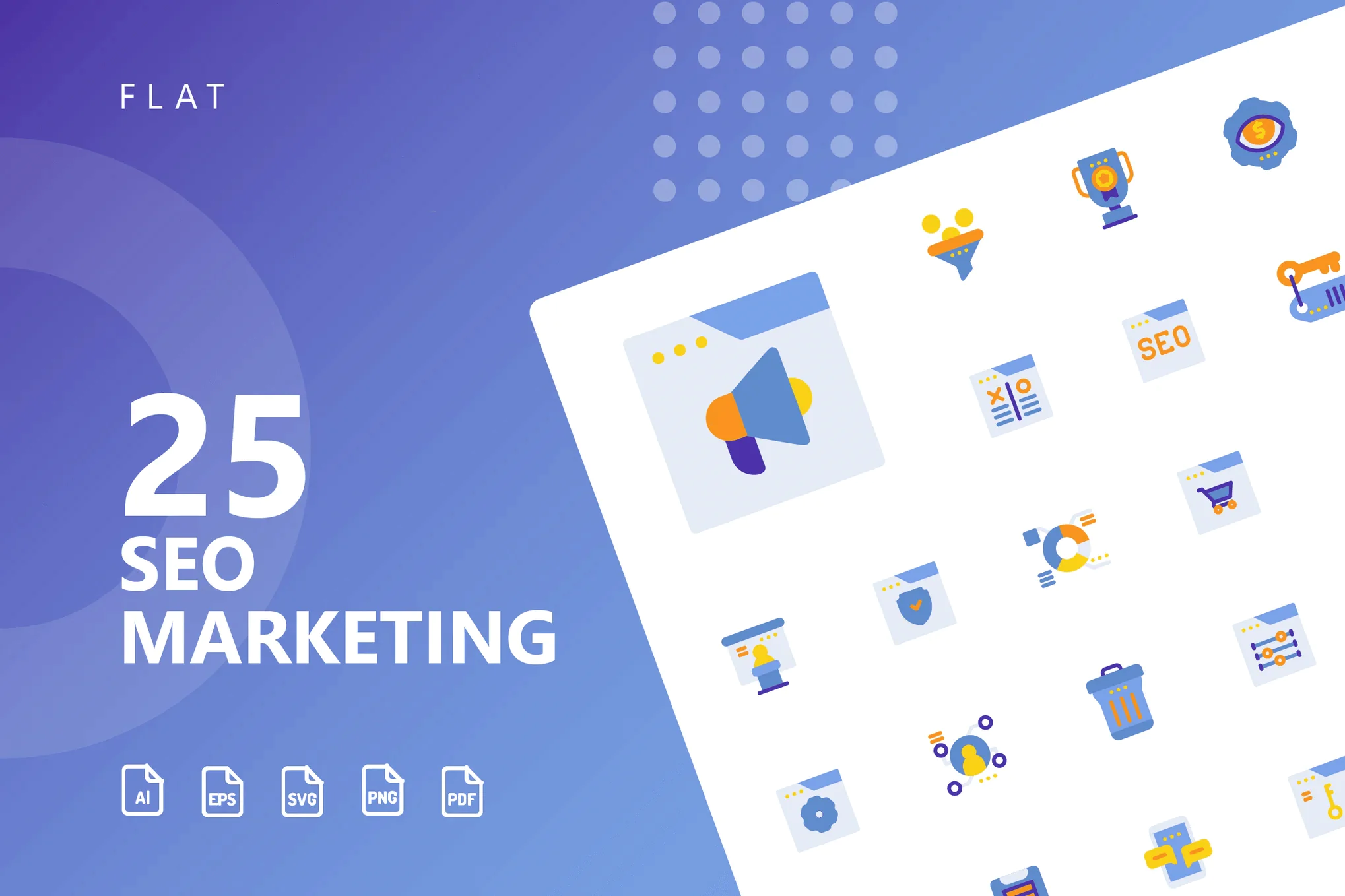 SEO Marketing Flat Icons