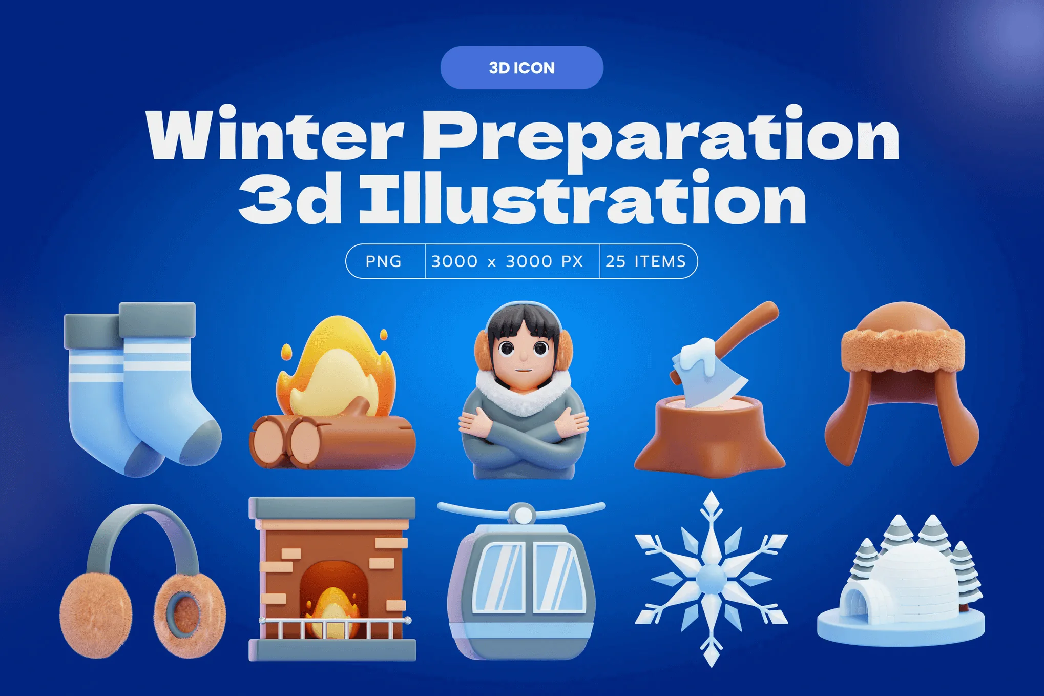 Winter Preparation 3d Illustration