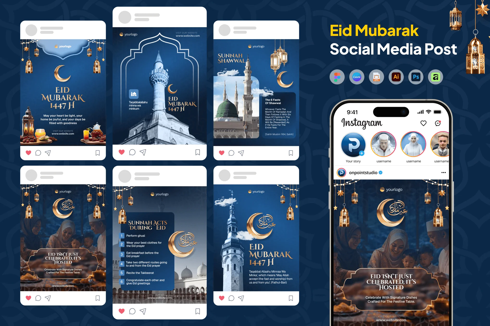Eid Mubarak Social Media Post Instagram Carousel