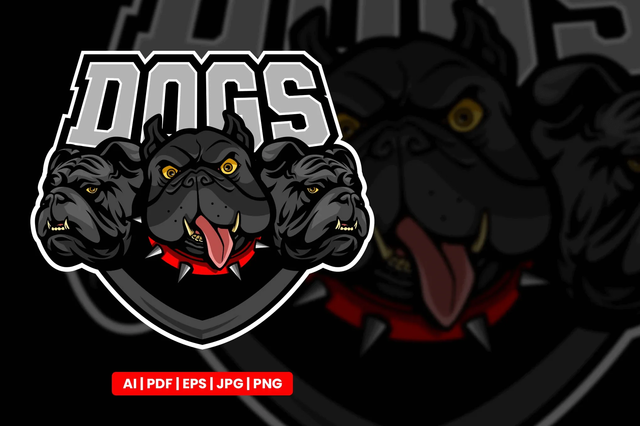 Head dogs mascot logo cartoon