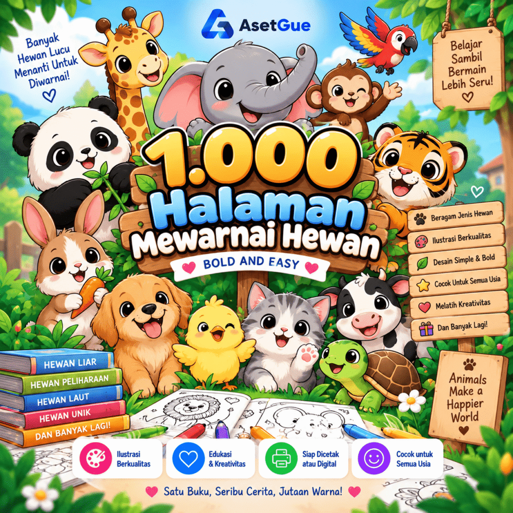 1.000 halaman mewarnai hewan
