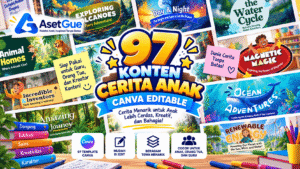 97 Konten Cerita Anak Canva Editable