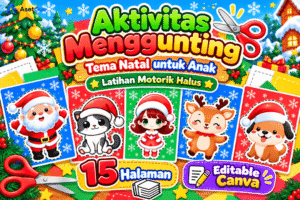 Aktivitas Menggunting Tema Natal untuk Anak – Latihan Motorik Halus