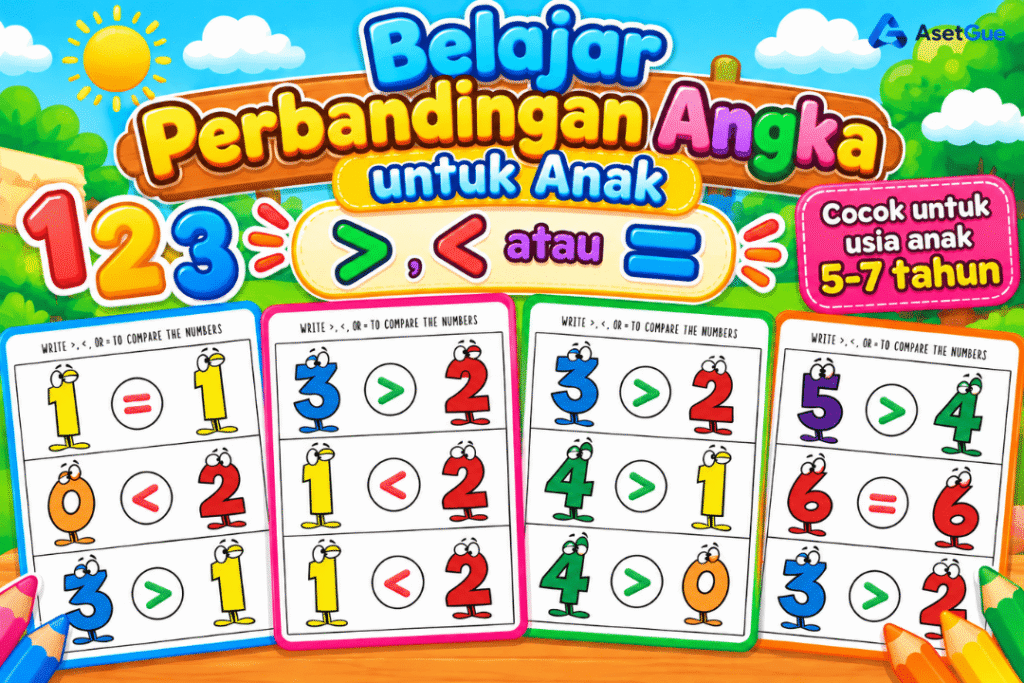 Belajar Perbandingan Angka untuk Anak usia 5 - 7 Tahun