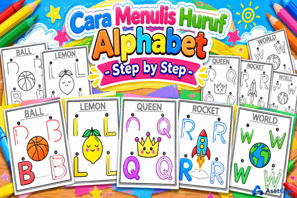 Cara Menulis Huruf Alphabet – Step by Step