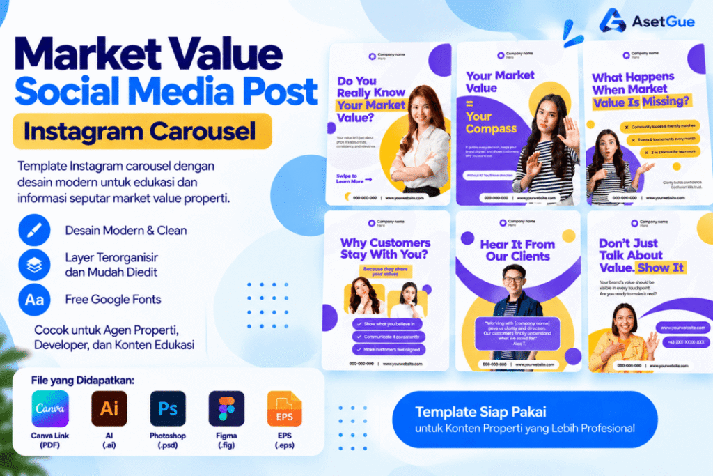 Market Value Social Media Post Instagram Carousel - 1